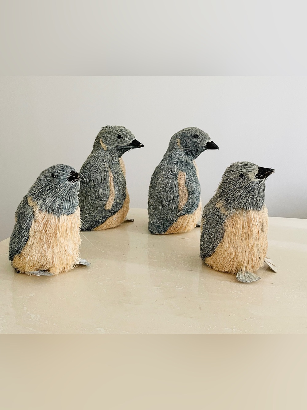 Set of 4 Handmade Penguin Family Decorations 🐧 Nursery Christmas Wildlife Decor